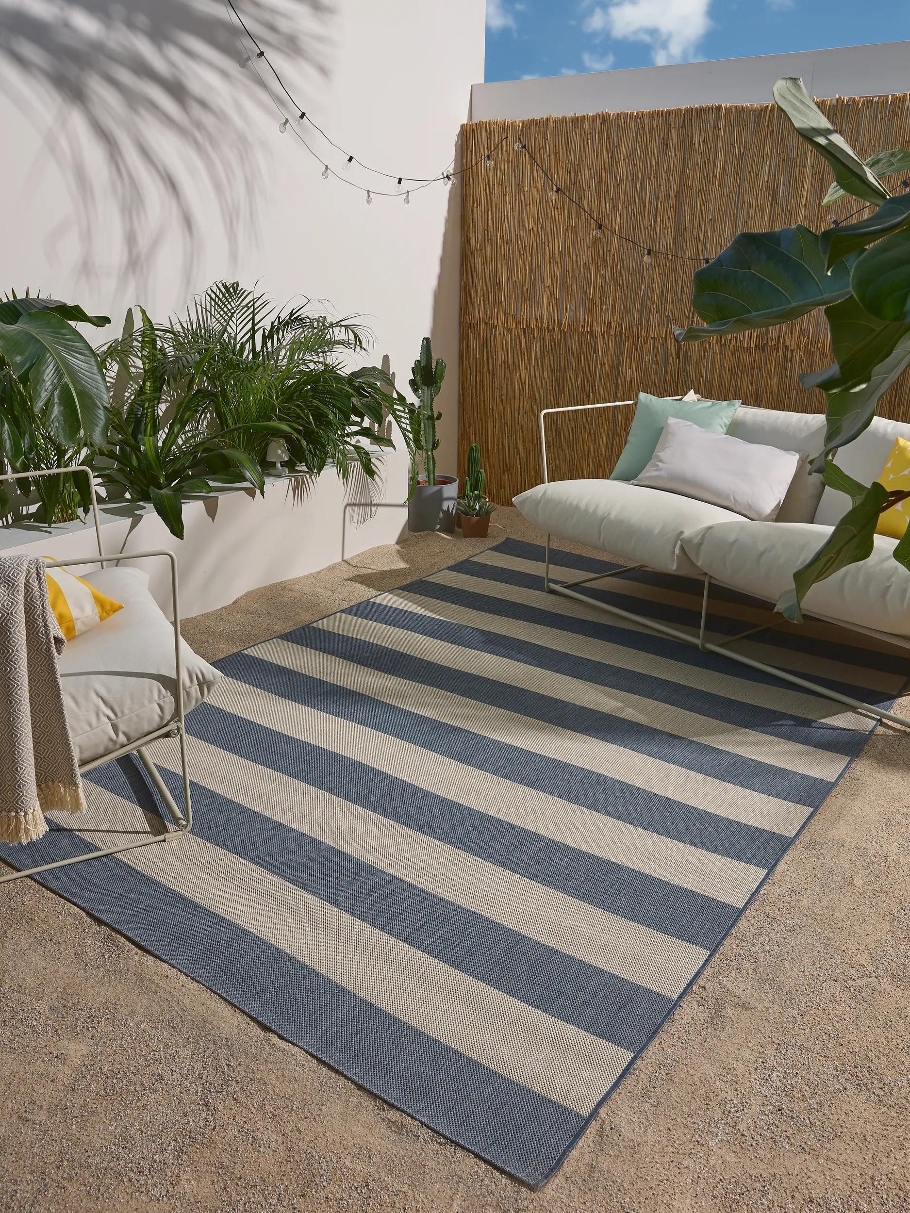 benuta Outdoorteppich Metro, rechteckig, Höhe: 6 mm, In- & Outdoorteppich, Robust für Garten, Terrasse, Balkon, Küche