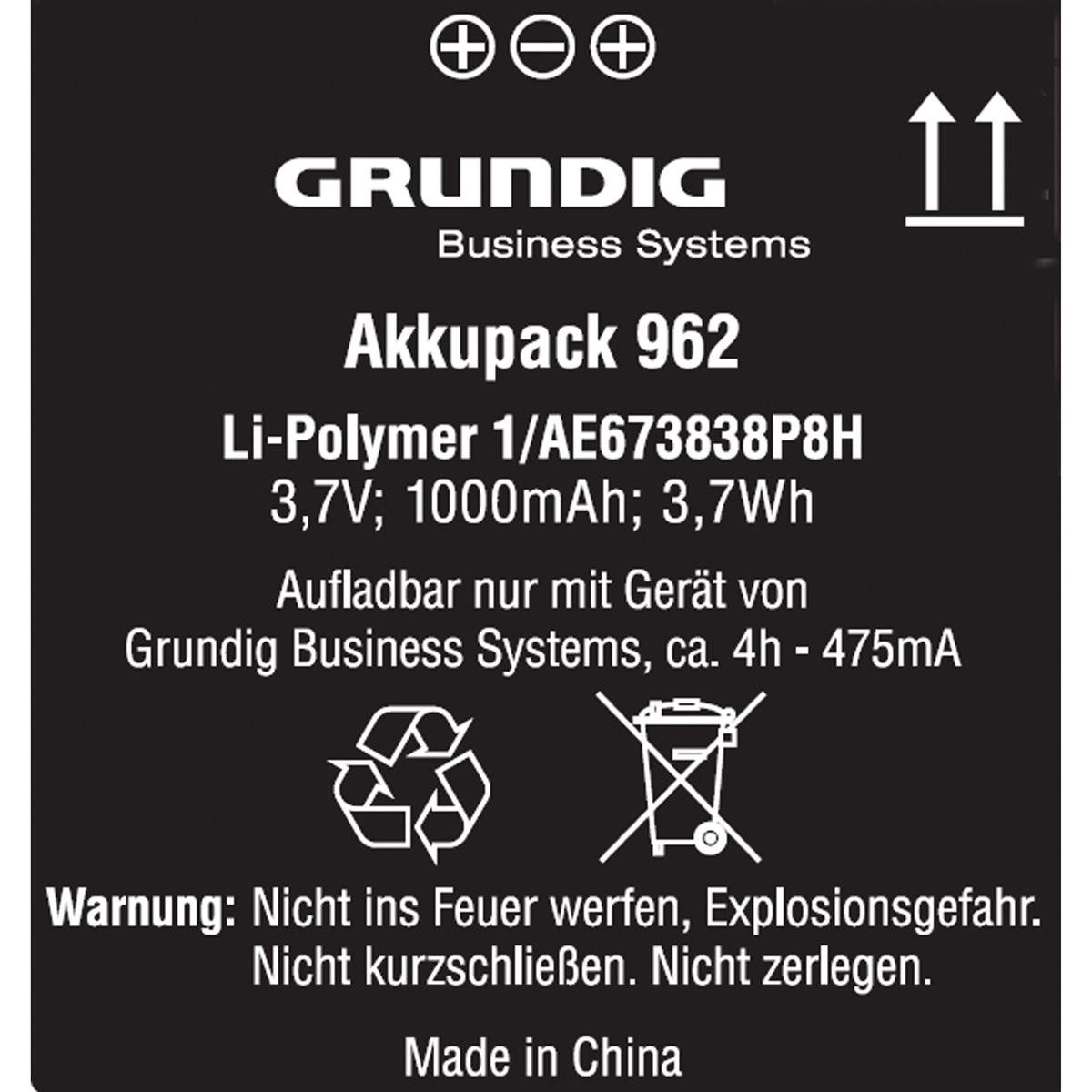 Grundig Grundig Akku 962 für Digta 7-Serie gcm9620 Batterie