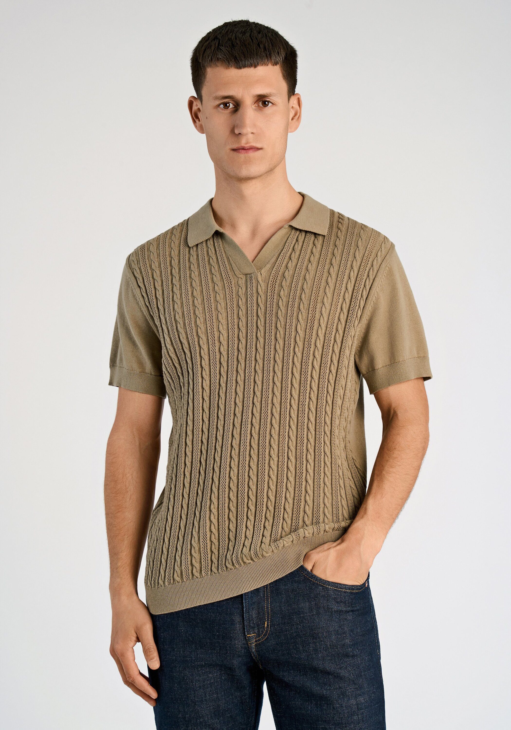 LINDBERGH Langarm-Poloshirt Poloshirt (Langarm) Relaxed Fit