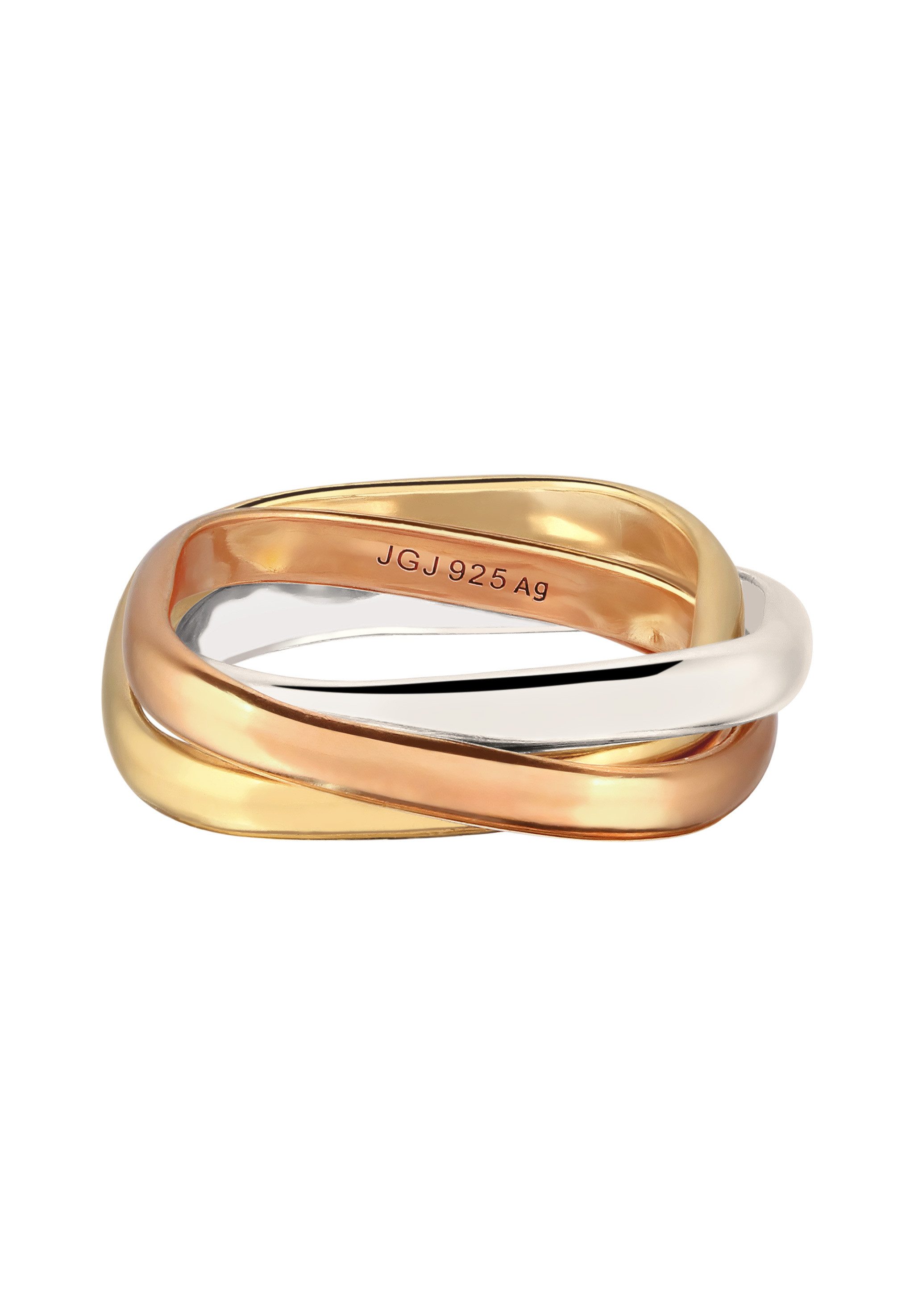 Elli Fingerring Wickelring Tri-Color 925 Sterling Silber vergoldet günstig online kaufen