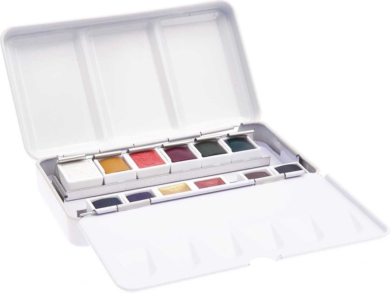 Rico Design Aquarellfarbe ART Essential Aquarellfarben, 12 Farben inklusive Metallkasten 12,5 cm x 7 cm