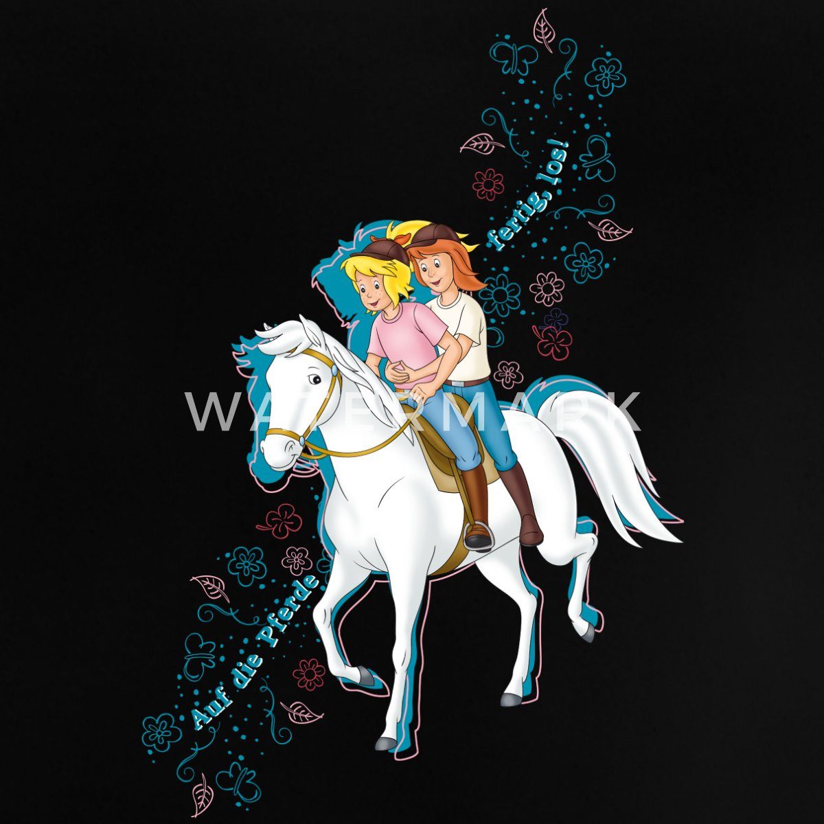 Spreadshirt T-Shirt Bibi Und Tina Auf Die Pferde Fertig Los Baby Bio-T-Shirt mit Rundhals (1-tlg)