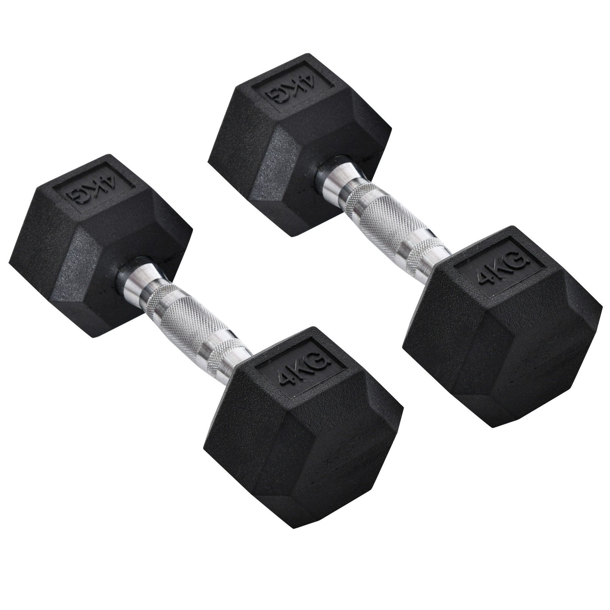 Hantel 2er Set Hanteln mit gerändeltem Griff,Kurzhantel aus Gusseisen, 2x4 kg