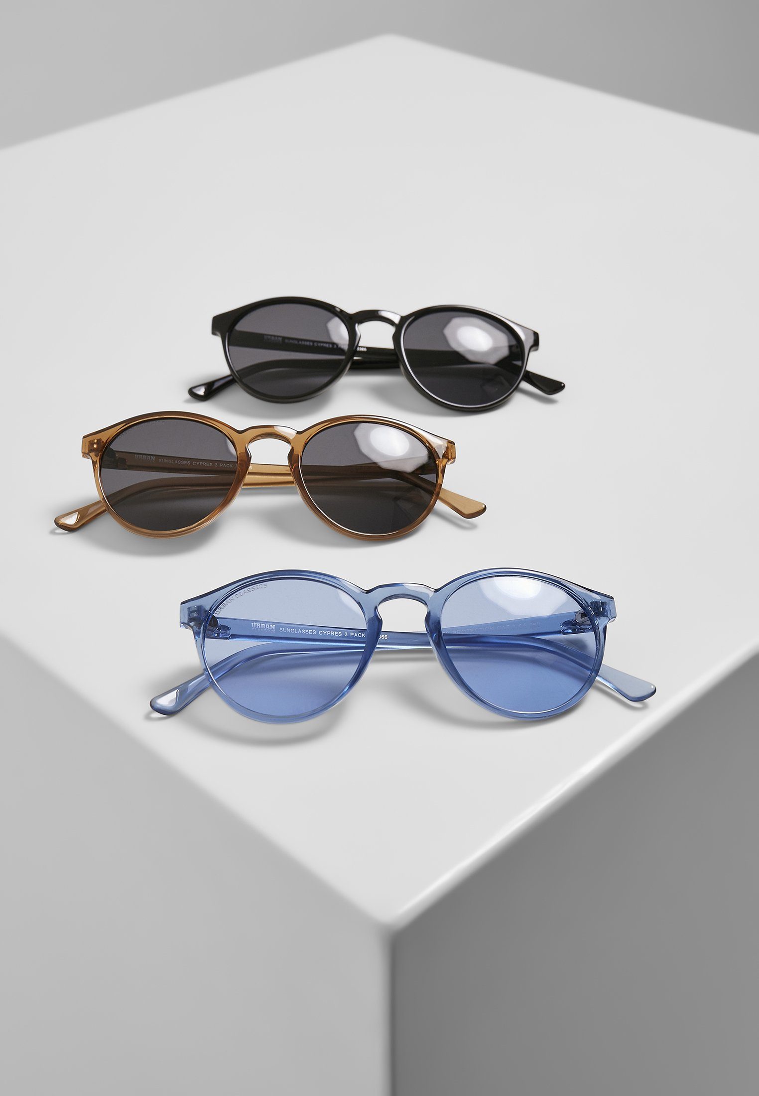 Japans größte Marke Cypress Unisex URBAN Sonnenbrille black+brown+blue Sunglasses CLASSICS 3-Pack