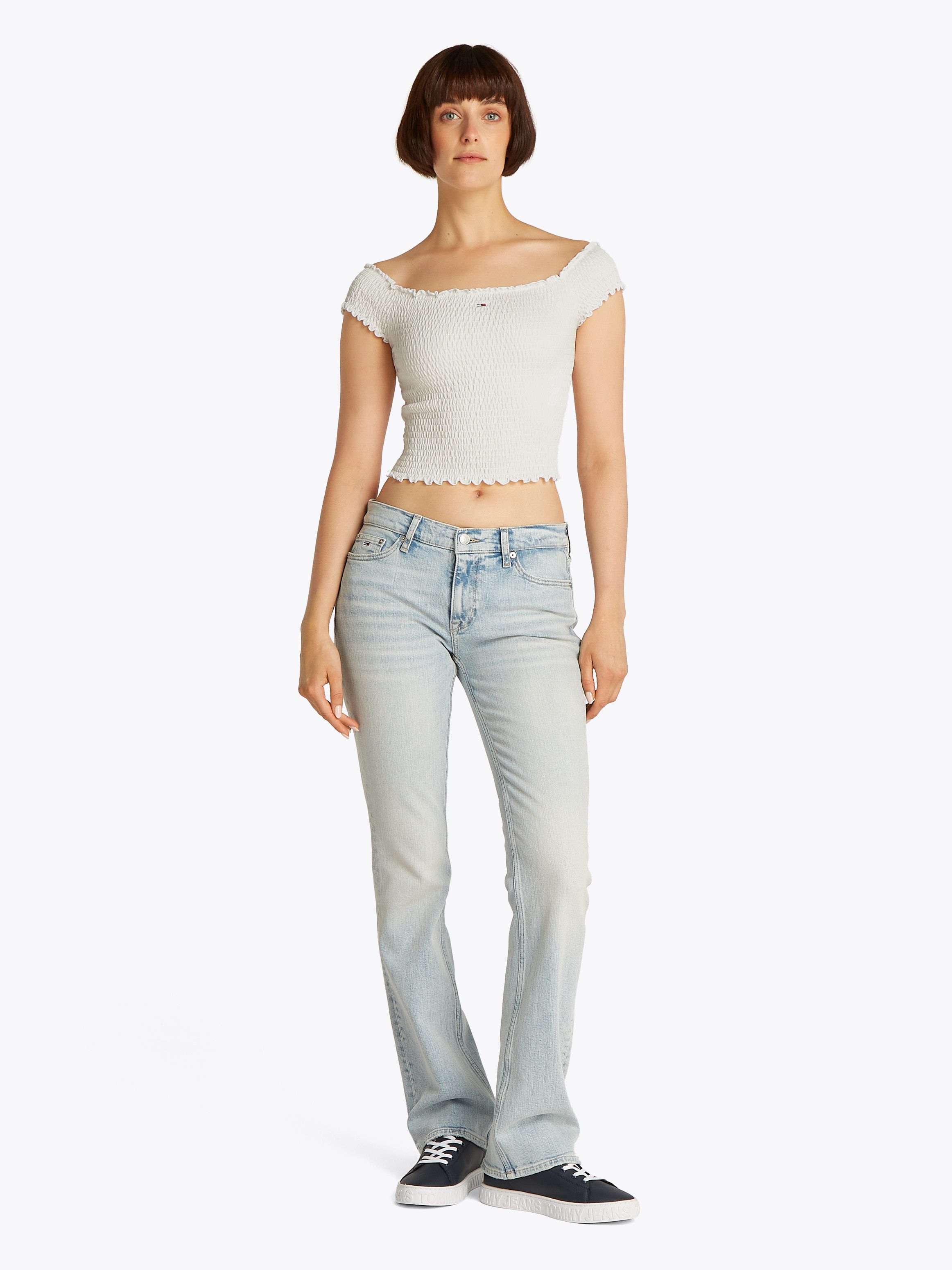 Tommy Jeans Smoktop TJW CRP SMOCK TOP in Smok-Optik