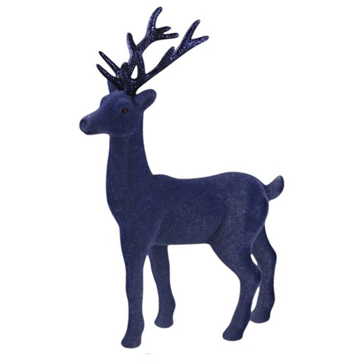 Macosa Home Dekofigur Deko Hirsch stehend Blau Weihnachtsdeko Kunststoff be günstig online kaufen