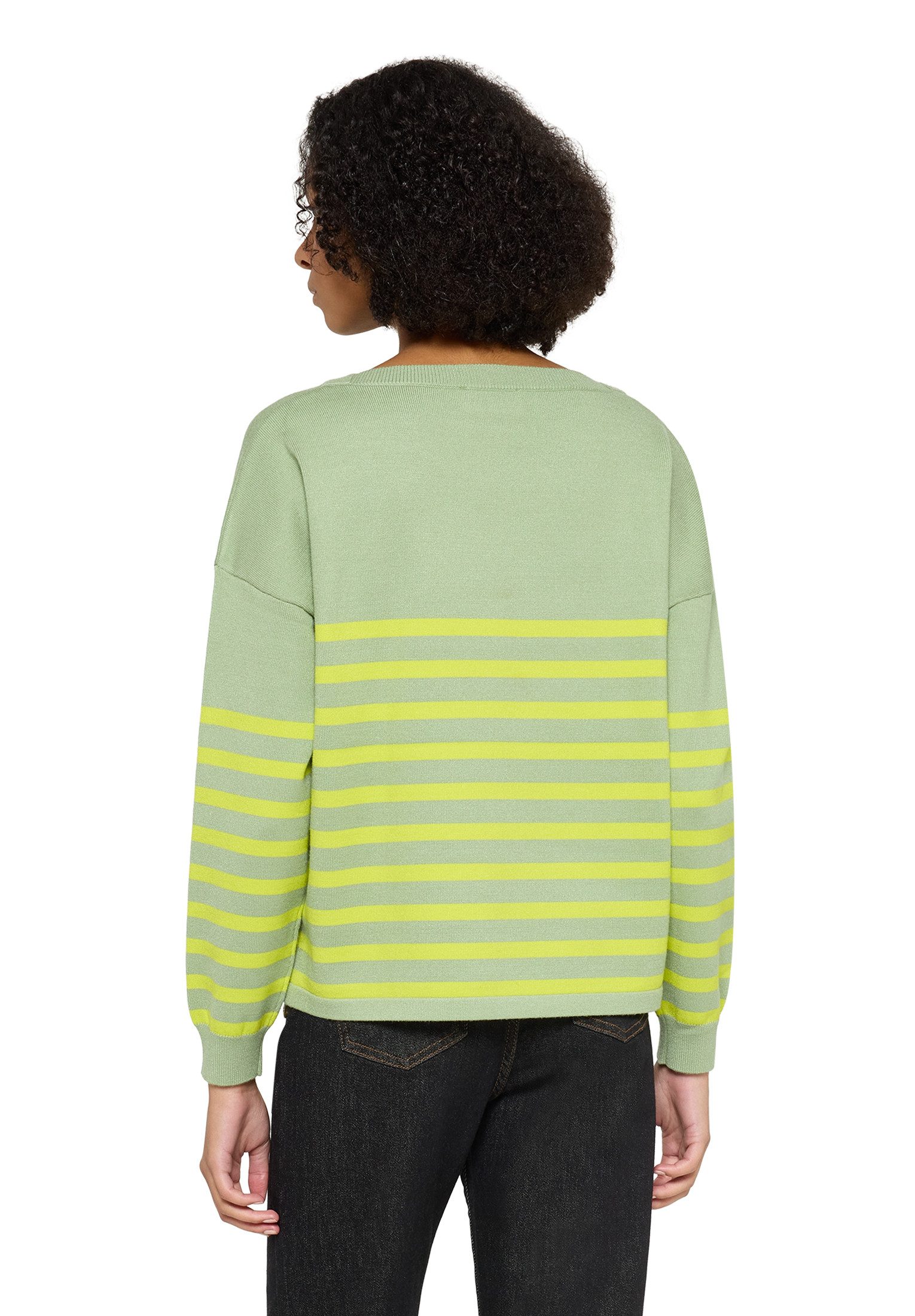 Cartoon Strickpullover Damen mit U-Boot-Ausschnitt (1-tlg)