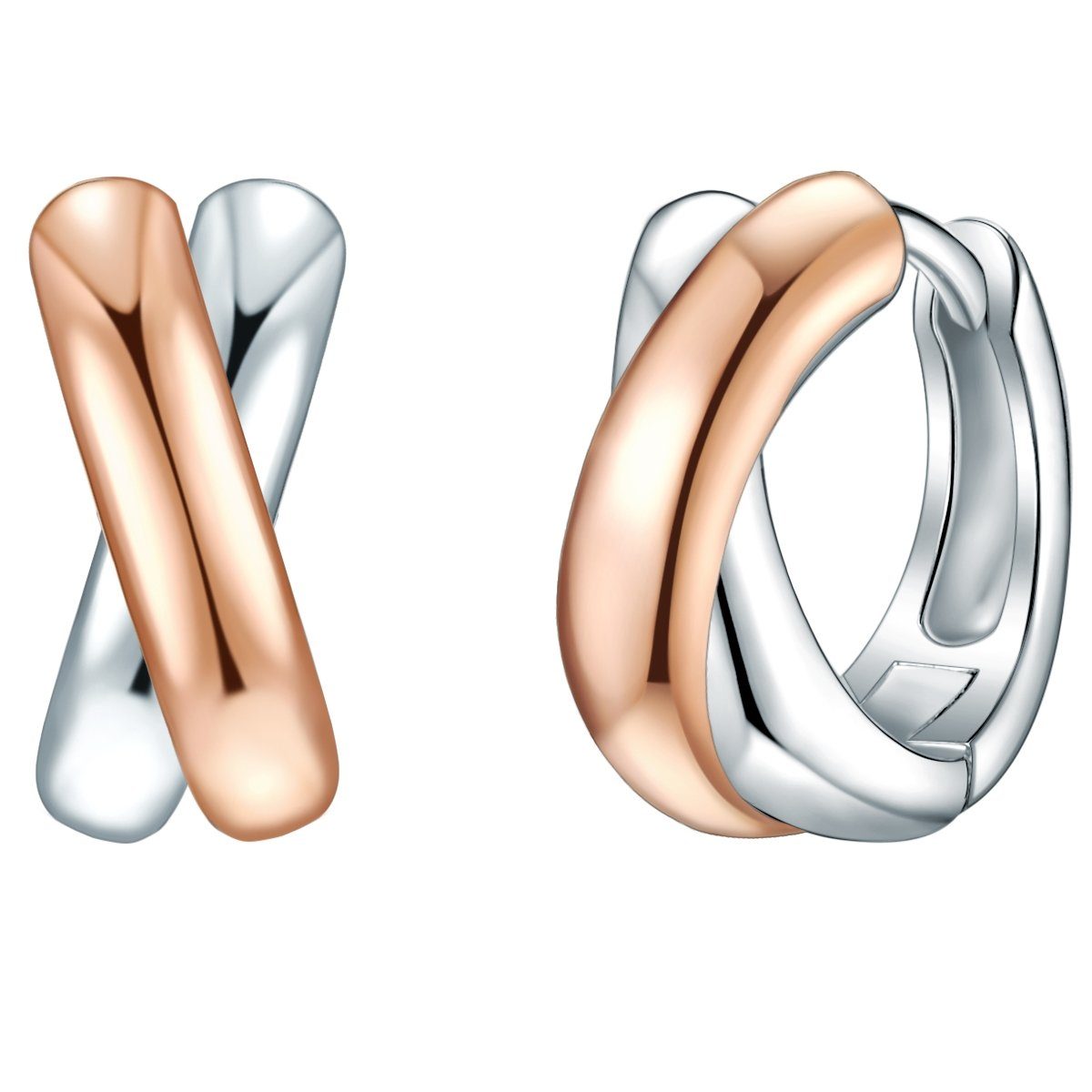 Rafaela Donata Paar Creolen silber/roségold, aus Sterling Silber günstig online kaufen