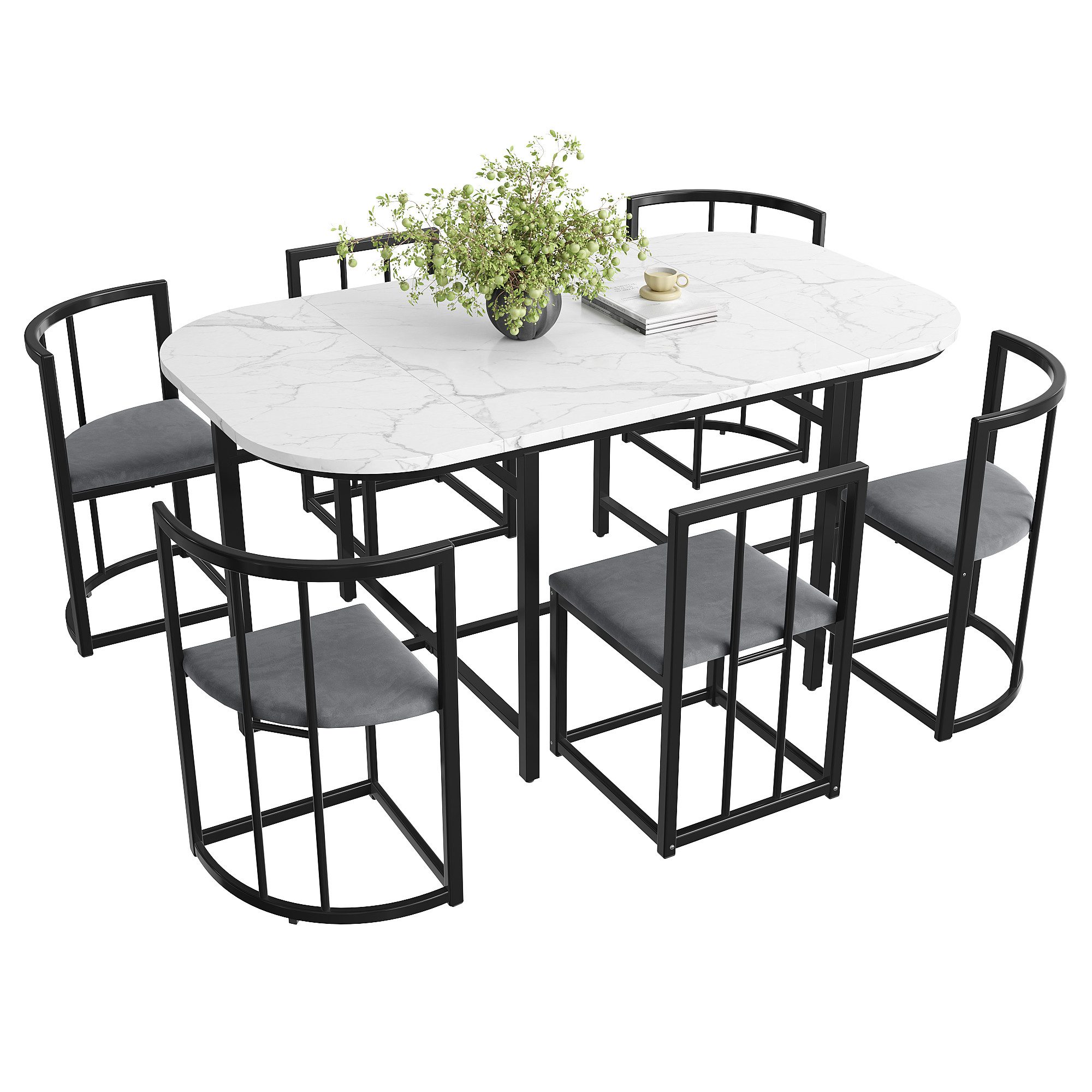 Gotagee Essgruppe Esszimmertisch-Set(7-tlg) Esstisch 80 x günstig online kaufen