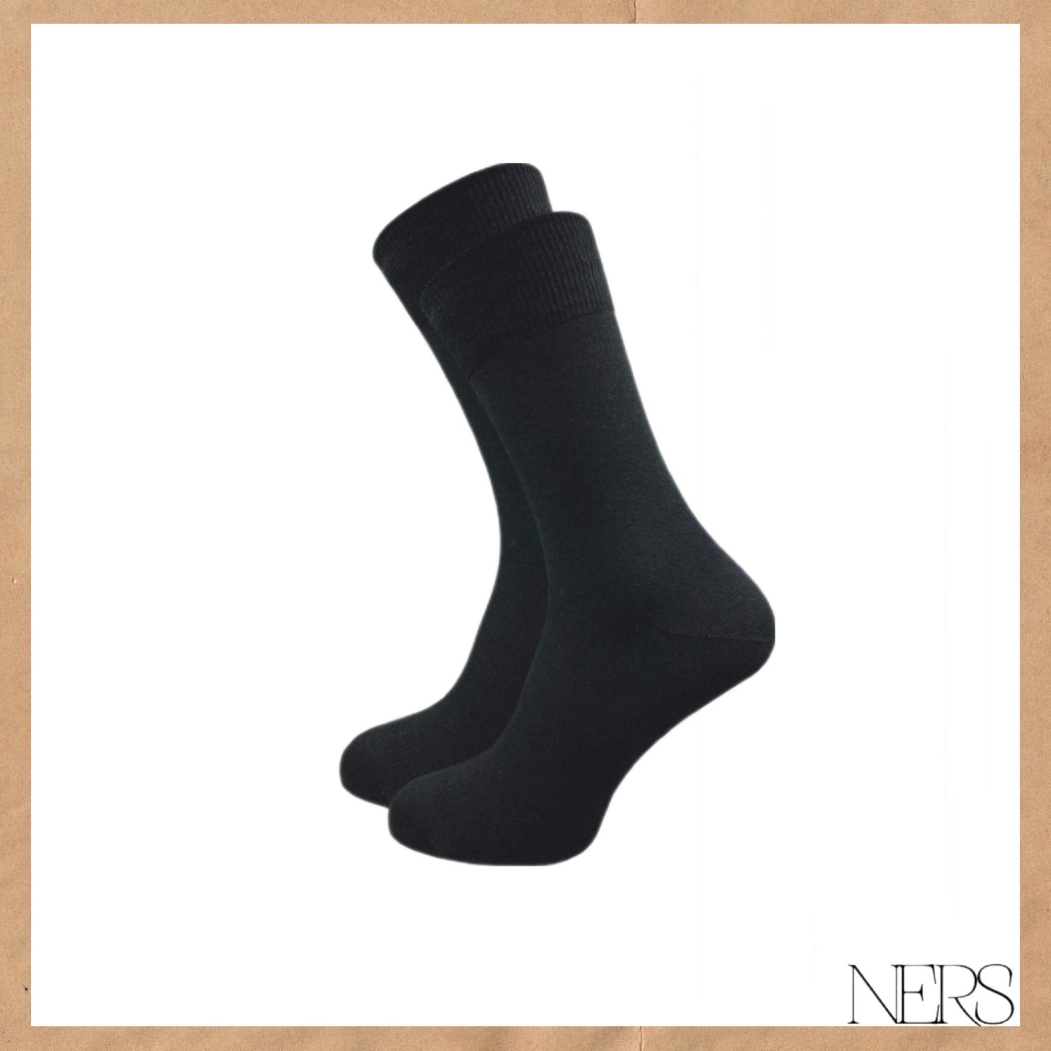 NERS Basicsocken (10-Paar, Schwarz mit hochwertiger Baumwolle Herren 10) aus Damen Naht und ohne drückende Komfortbündchen für