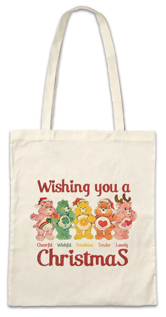 Urban Backwoods Beuteltasche Christmas Bears Wish Stofftasche Care X-Mas Weihnachten Glücksbärchi (1-tlg), Glücksbärchis Merry Santa X-Mas