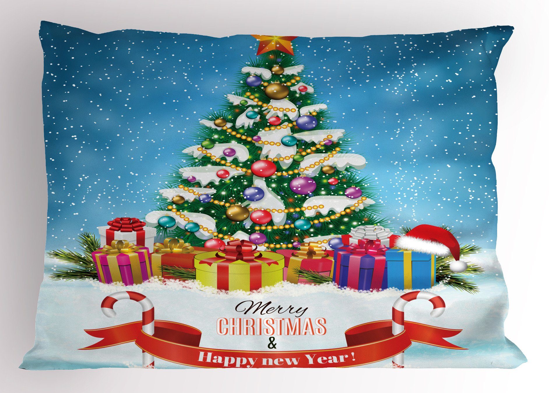 Kissenbezüge Dekorativer Standard King Size Gedruckter Kissenbezug, Abakuhaus (1 Stück), Weihnachten Neujahr Themenboxen