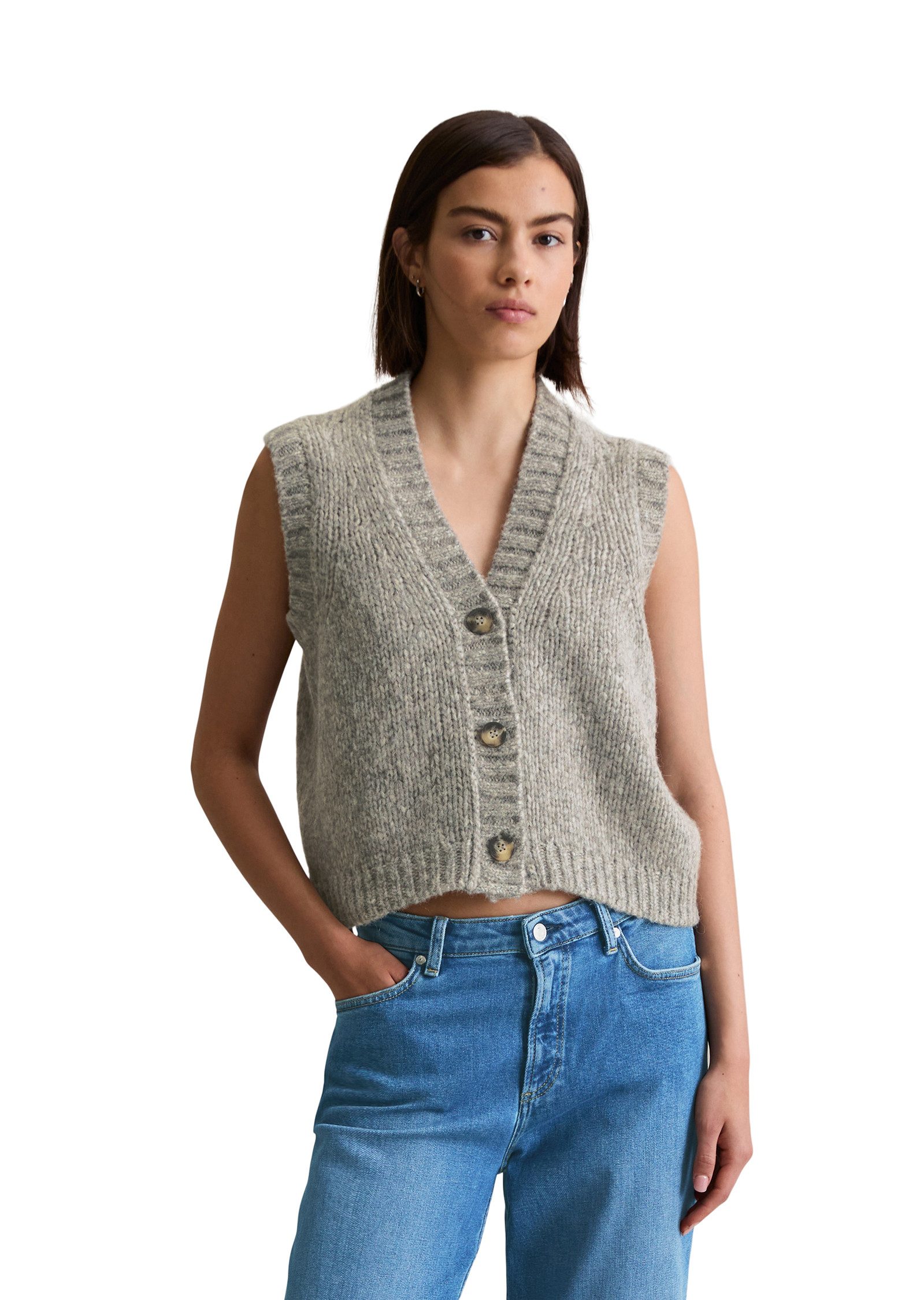 Marc O'Polo DENIM Strickweste cropped aus günstig online kaufen