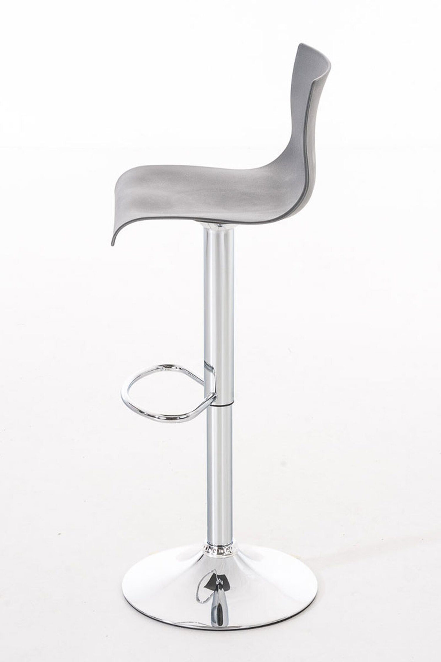 Tresenhocker), Theke Fußstütze Küche - Kunststoff Sitzfläche: für Grau Barhocker - Metall Hoover - Chrom TPFLiving & (mit Gestell Hocker