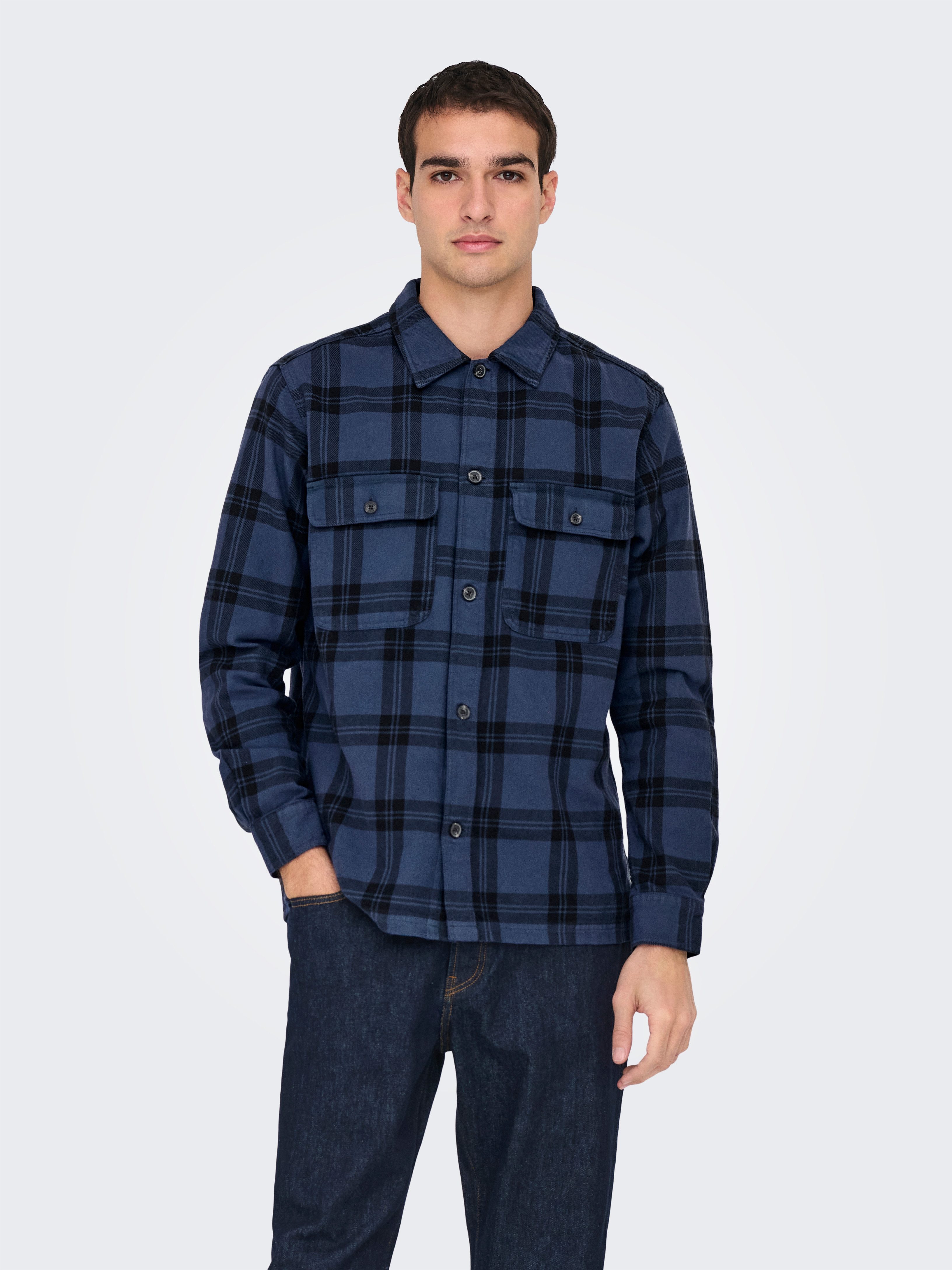 ONLY & SONS Langarmhemd ONSOLIVER TWILL OVERDYE OVERSHIRT BF günstig online kaufen