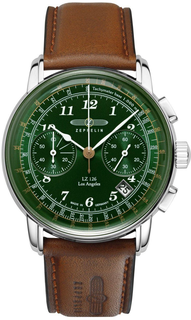 ZEPPELIN Chronograph Zeppelin LZ126 Los Edelstahlgehäuse, ca. Angeles, 7614-4, 42 mm Ø