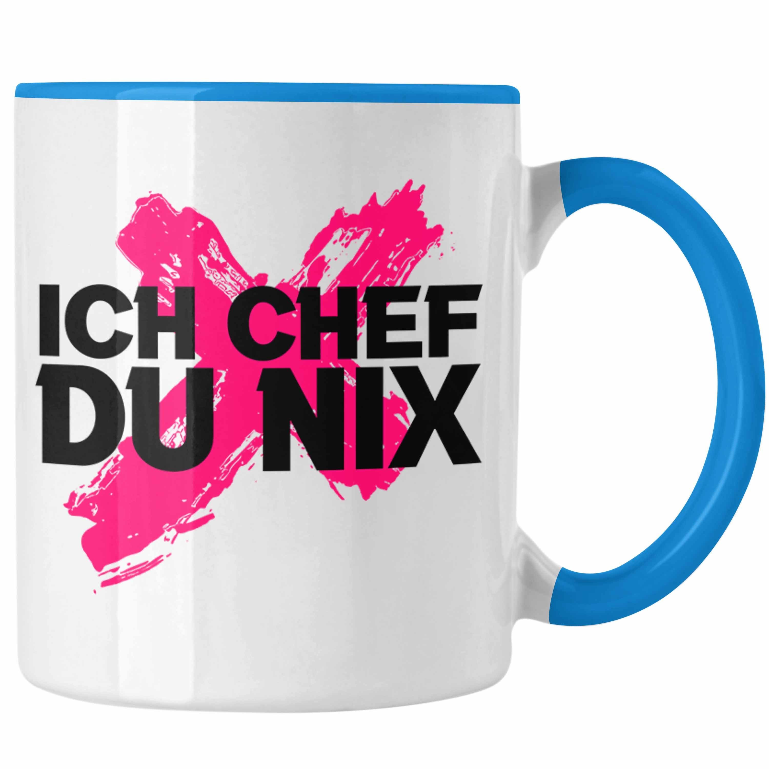 Lustiger Team Spruch Tasse Geschenkidee Tasse Chef - Blau Chef Trendation Geschenk Von Schaf Trendation Ich Bester Tasse Nix Du