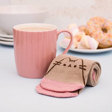 Thumbs Up Tasse Pusheen Home - Tasse mit Socke - Pink Cupcake, Keramik, Geschenkset