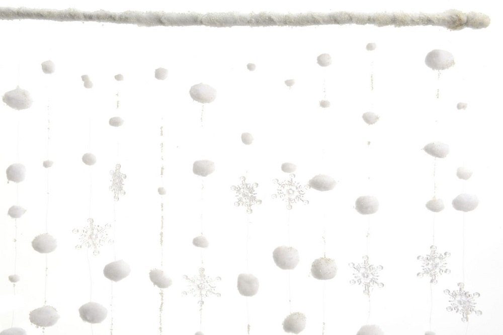 Schneeballvorhang 200 Dekohänger 3 Kaemingk x mit 90 x weiß c Flocken