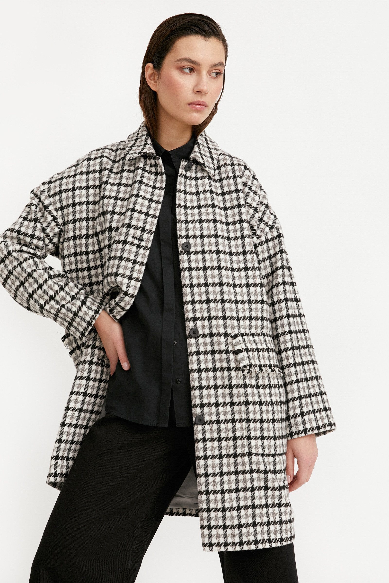 Finn Flare Kurzmantel Classic mit aufgesetzten Taschen