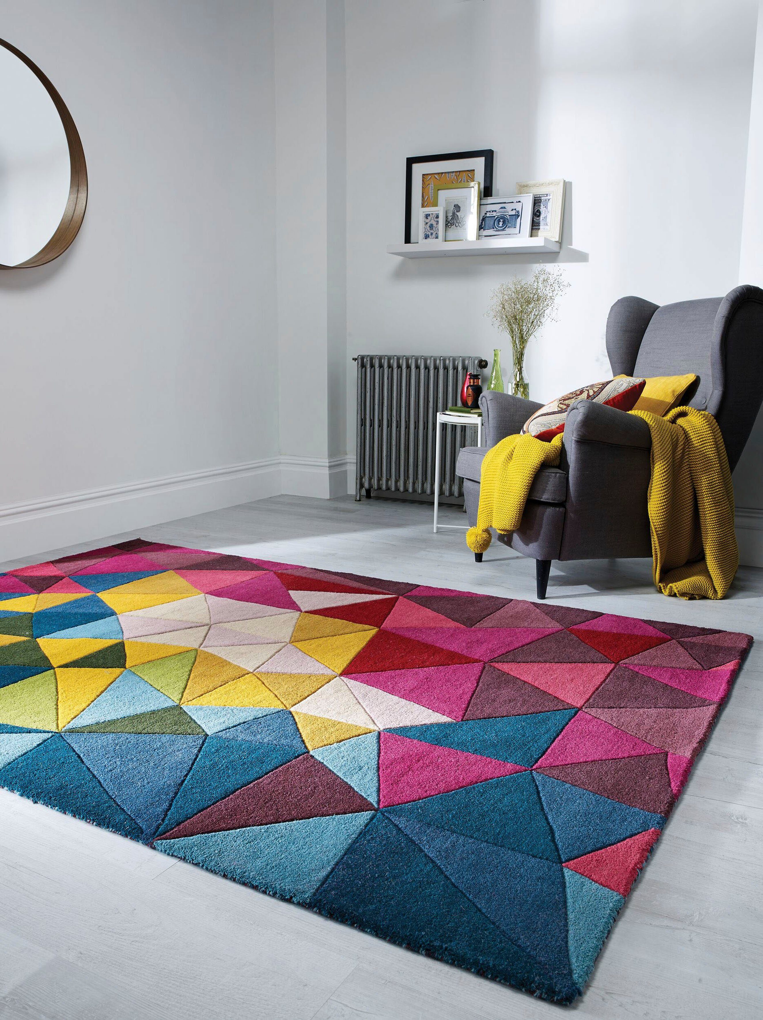 Wollteppich Falmouth, FLAIR RUGS, rechteckig, Höhe: 10 mm, 100% Wolle, aus Naturfaser, bunt, modern