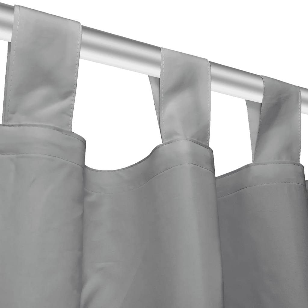 St) Vorhang mit 140×175 2 Stk. aus Mikro-Satin cm (2 Schlaufen vidaXL, Vorhänge Grau,