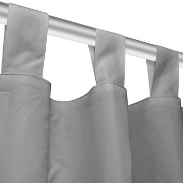 Vorhang Vorhänge aus Mikro-Satin 2 Stk. mit Schlaufen 140×175 cm Grau, vidaXL, (2 St)