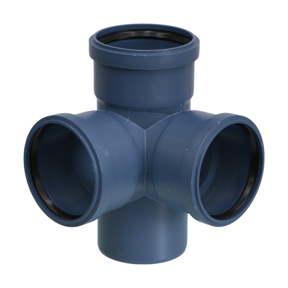 POLOPLAST Wasserrohr POLOPLAST POLO-KAL NG Eckdoppel-Abzweig 87,5, DN 110/ 110/ 110