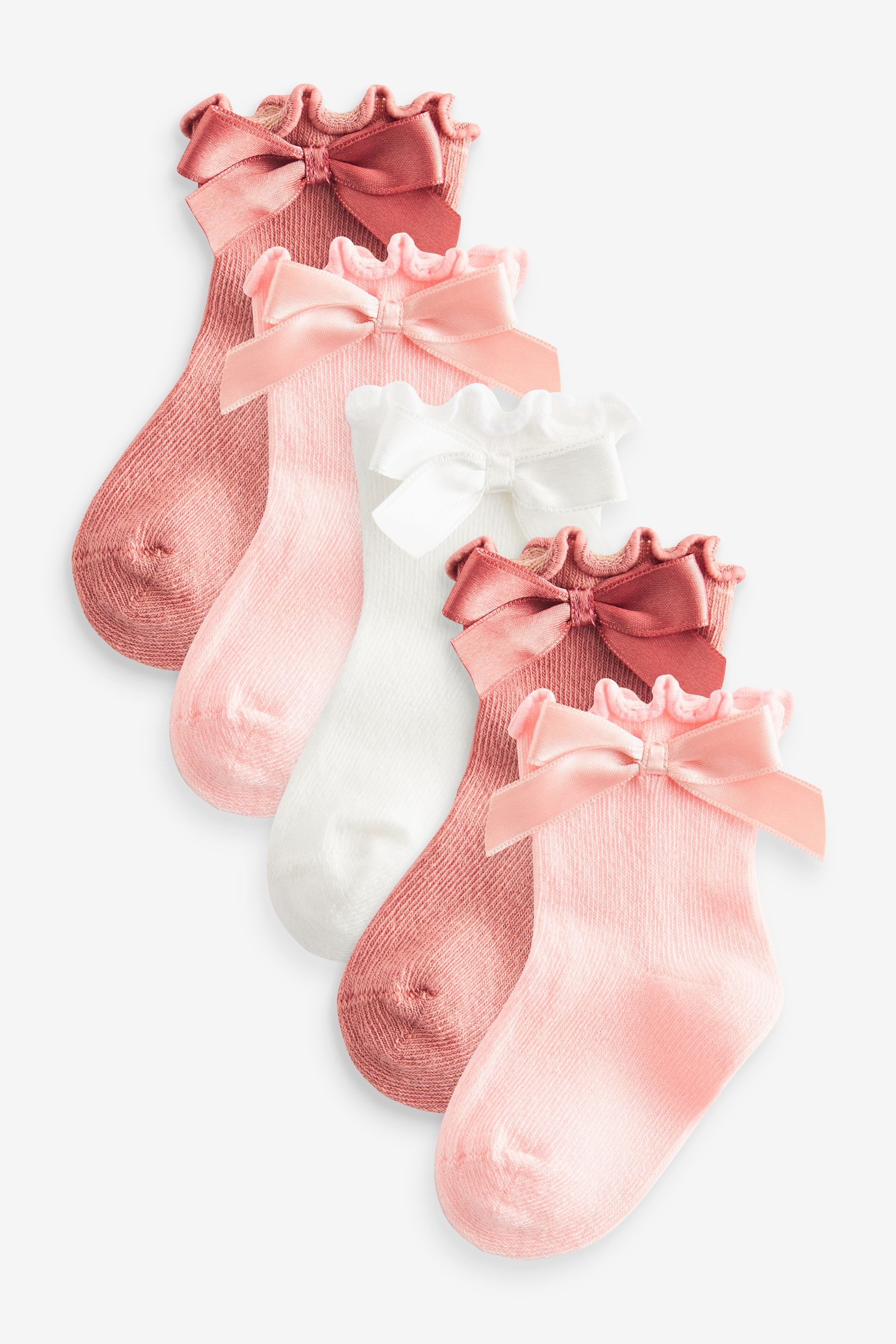 Kurzsocken Babysocken mit Schleife im 5er-Pack