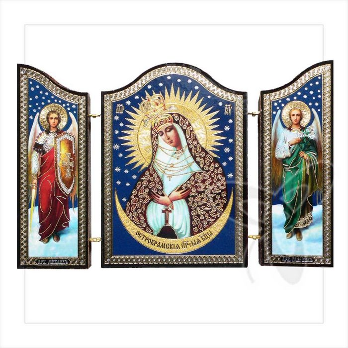 NKlaus Holzbild 1401 Christliche Ikone Der Barmherzigen Muttergott Triptychon