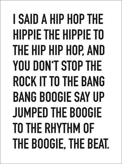 Close Up Kunstdruck I Said A Hip Hop Kunstdruck The Sugarhill Gang 30 x 40 cm