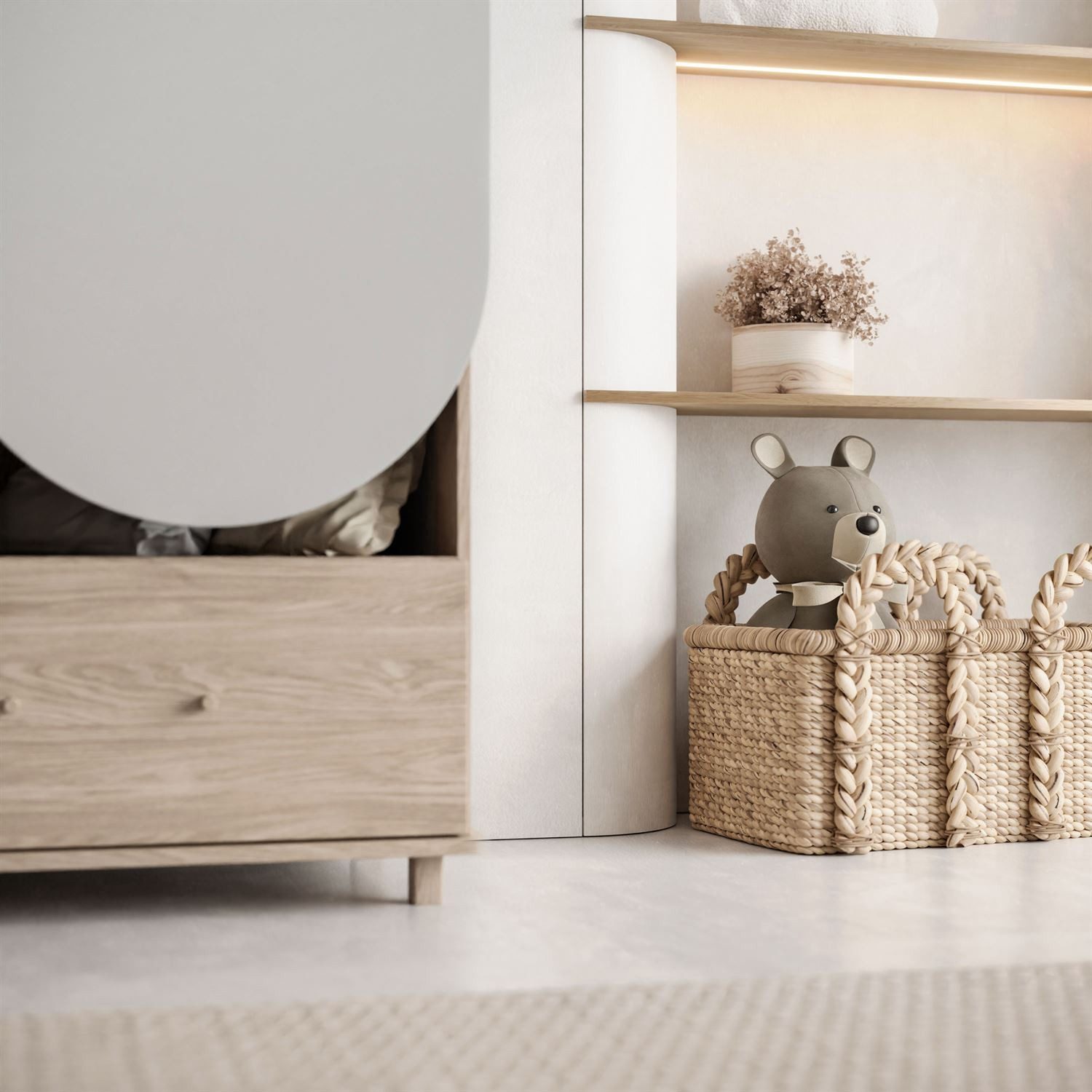 Lookway Kleiderschrank BLOOM 2D1S Zweittüriger Schrank für Kinder mit Schublade