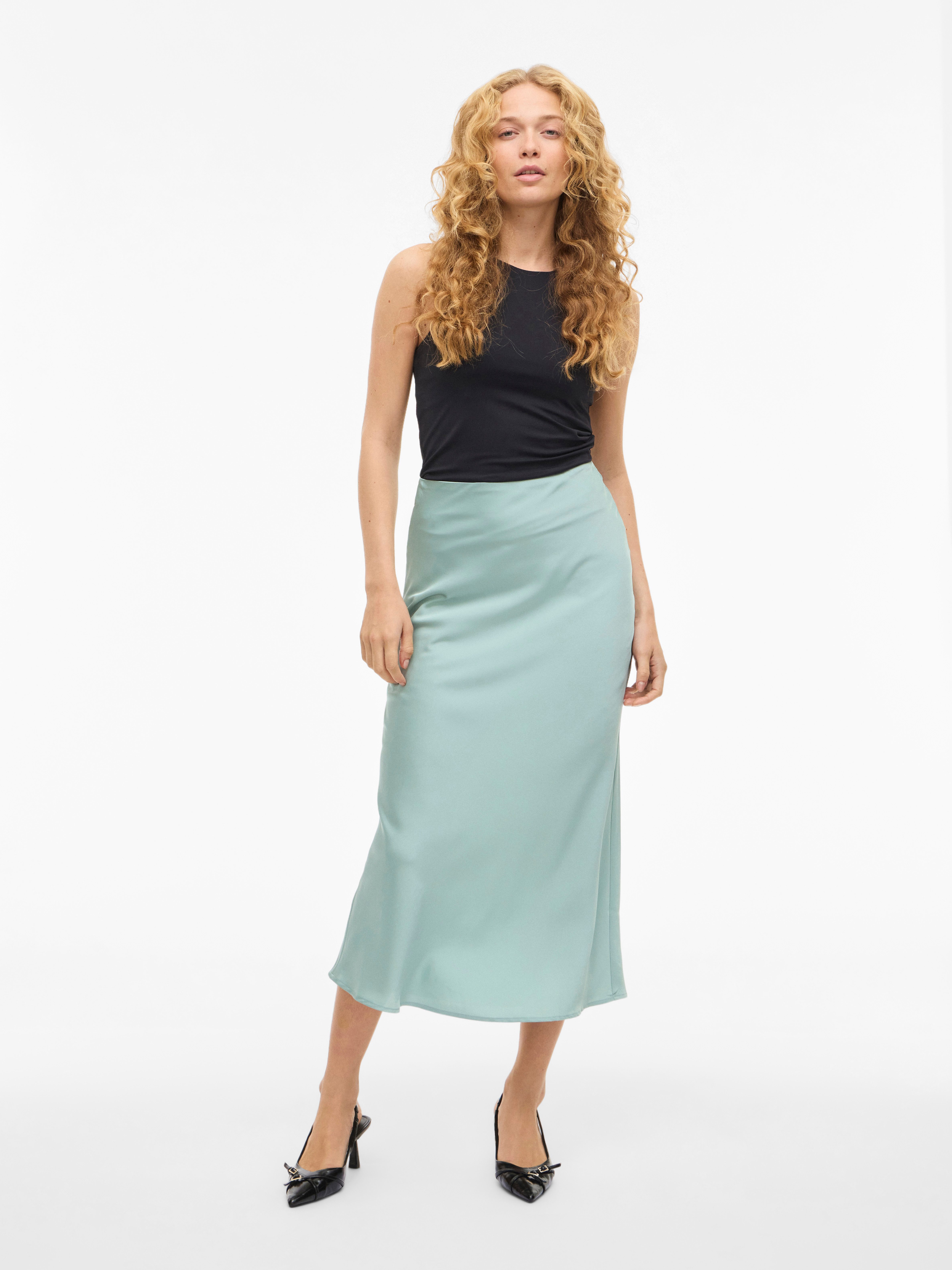 Vila Maxirock VIELLETTE HW LONG SKIRT - NOOS Kunstfaser