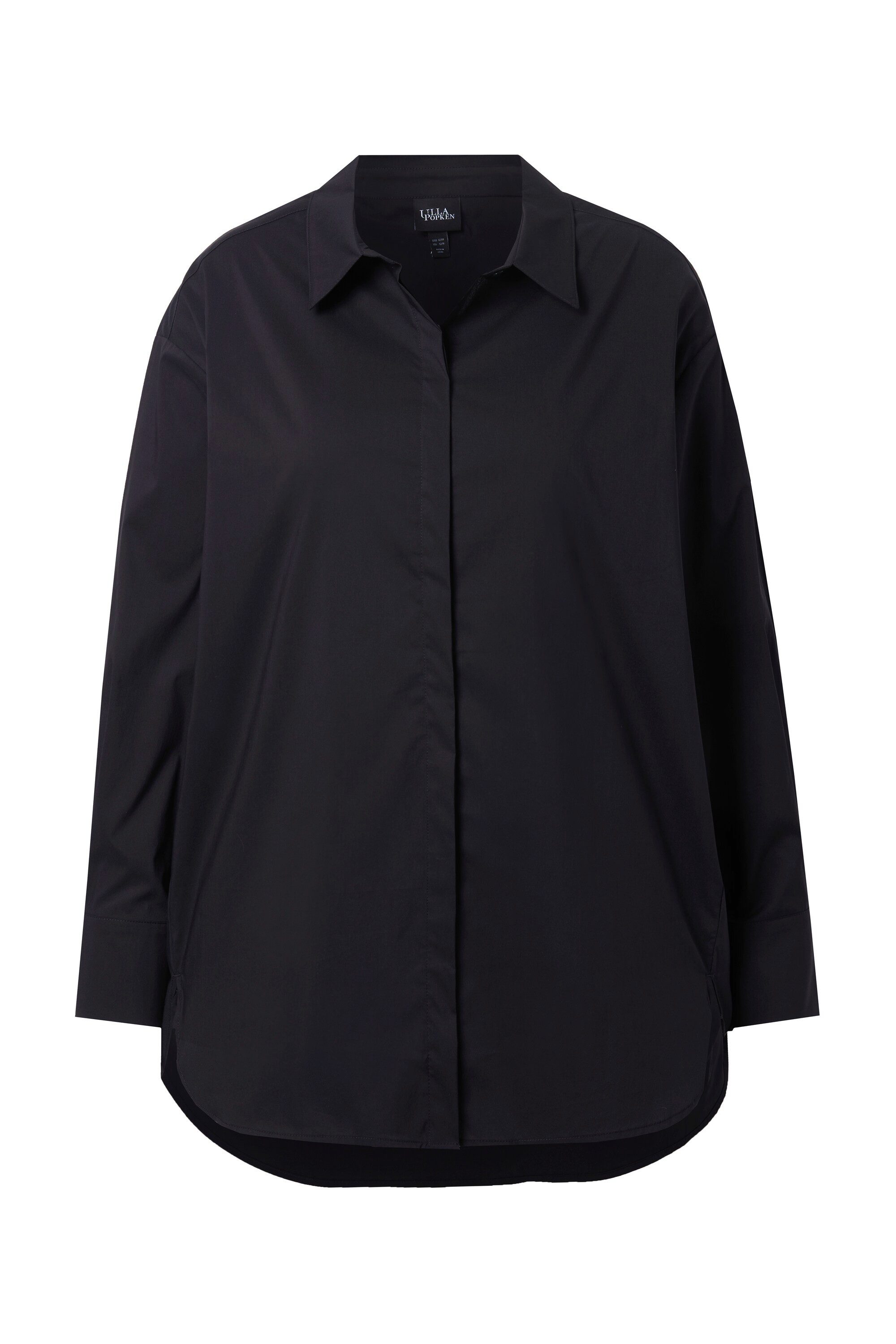 Ulla Popken Hemdbluse Hemdbluse oversized Hemdkragen Langarm günstig online kaufen