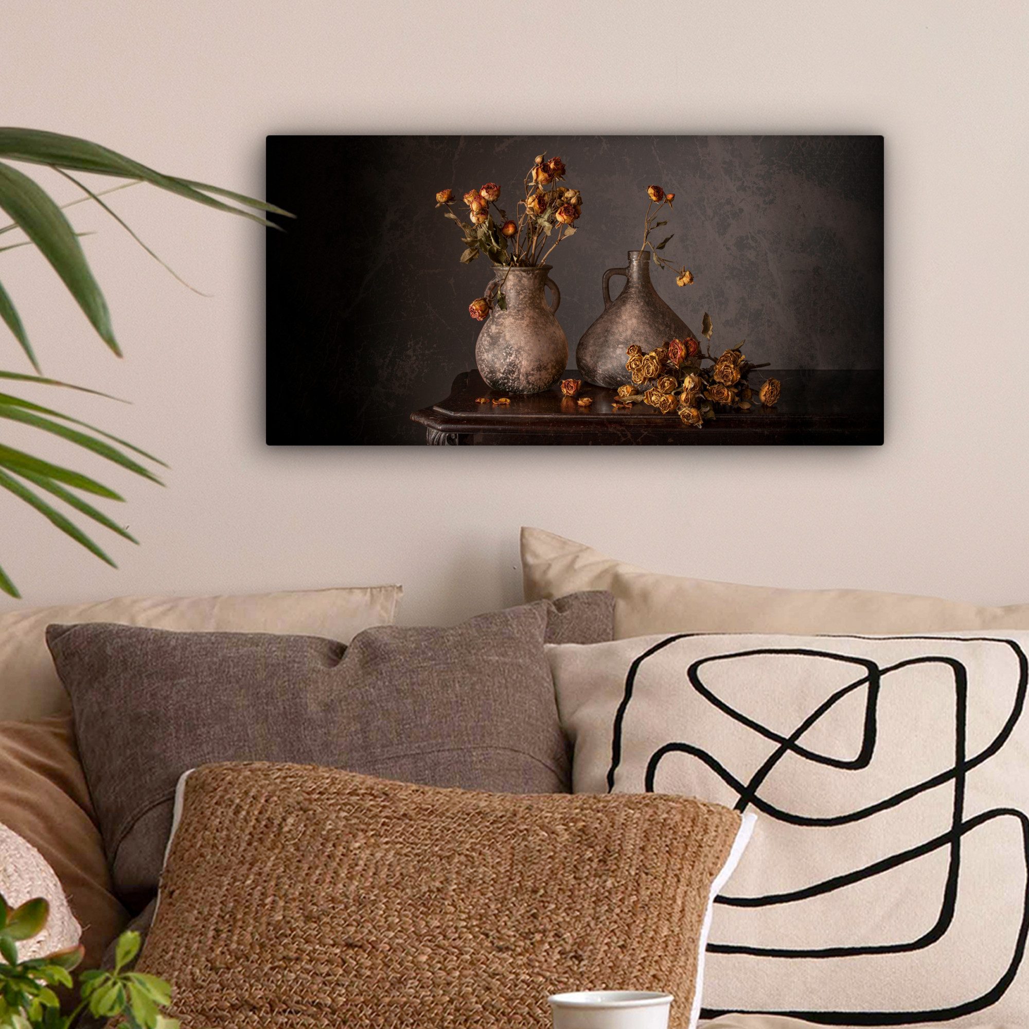 OneMillionCanvasses® Leinwandbild Panorama Stilleben - Blumen günstig online kaufen