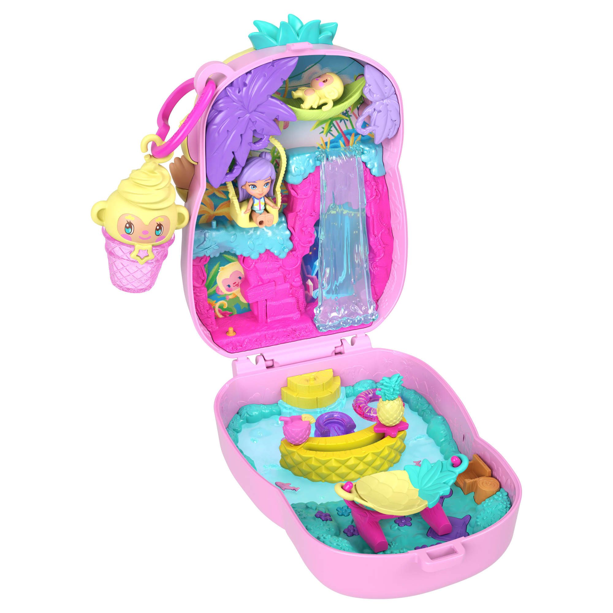 Polly Pocket Spielwelt Ananas Äffchen Schatulle