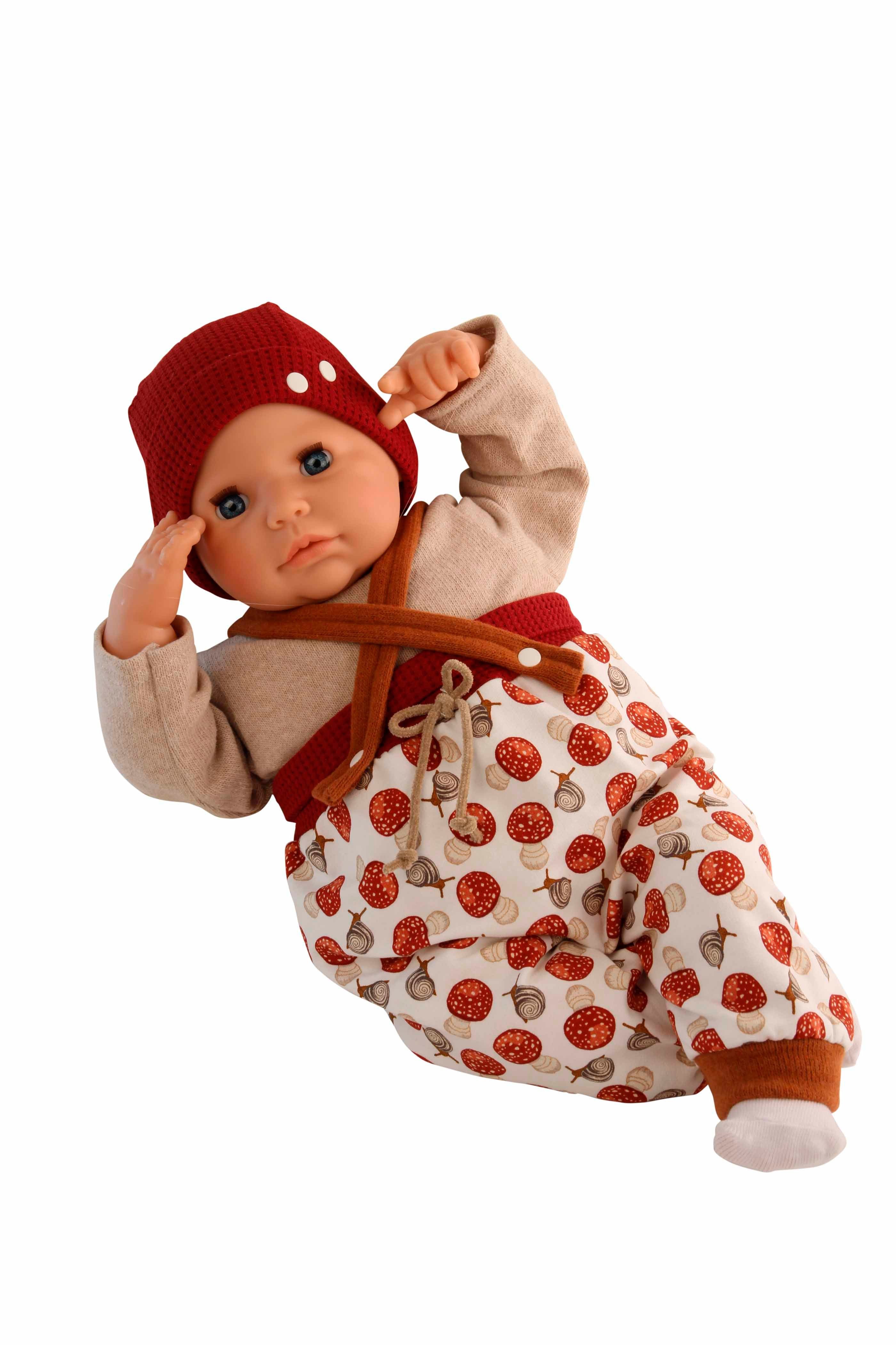 Babypuppe Schildkröt Babypuppe Julchen 52 cm, Malhaar, blaue Schlafaugen