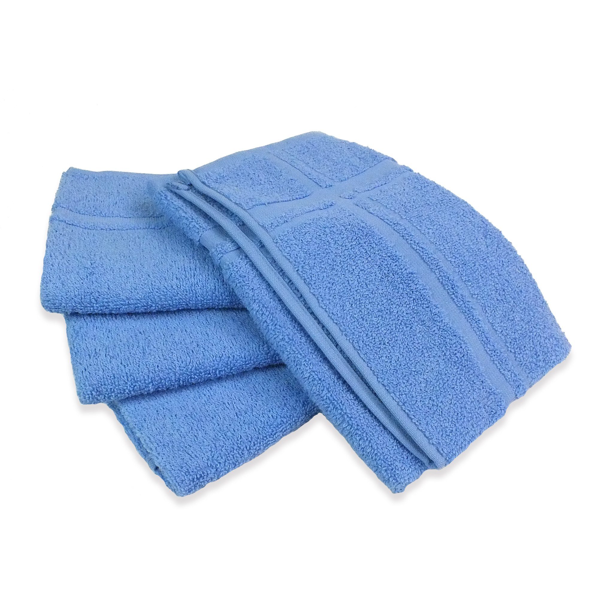 Lasa Home Geschirrtuch Pure, (Set, 4-tlg), 4er Pack Frottee Küchenhandtücher (4 Stück) ca. 50x50 cm Baumwolle Blau