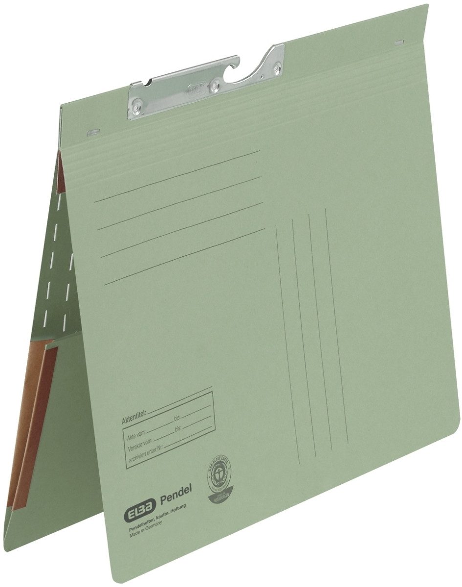 ELBA Hefter Pendelhefter kfm. Heftung mit Dehntasche Manilakarton grün