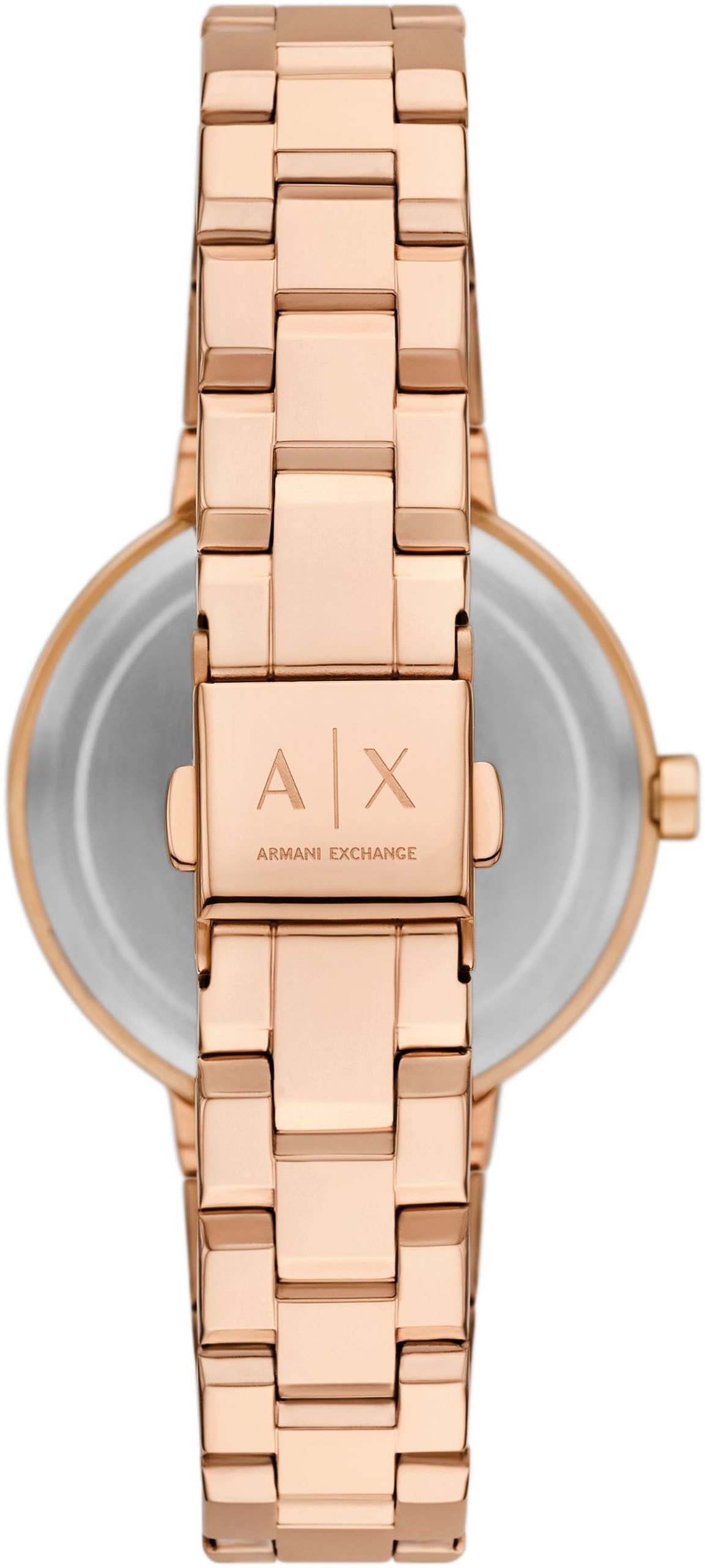 ARMANI EXCHANGE Quarzuhr AX5177, Armbanduhr, Damenuhr, Edelstahlarmband, analog, Glassteine