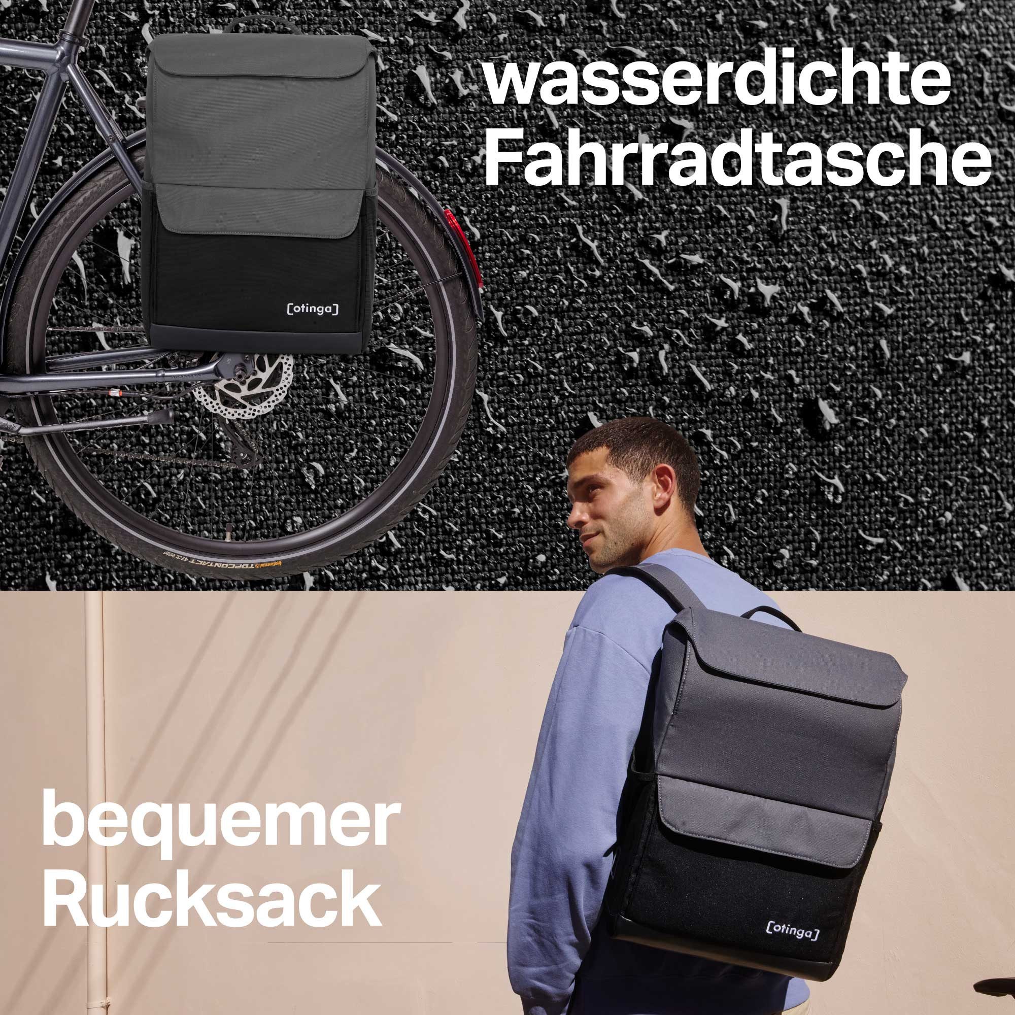 otinga Fahrradtasche Flip Move Fahrradtasche Rucksack Wasserdicht Gepäckträger (19 Liter), 19L Gepäckträgertasche mit Rucksack, Radtasche, in 7 Sekunden umgebau – Bild 5 von 5