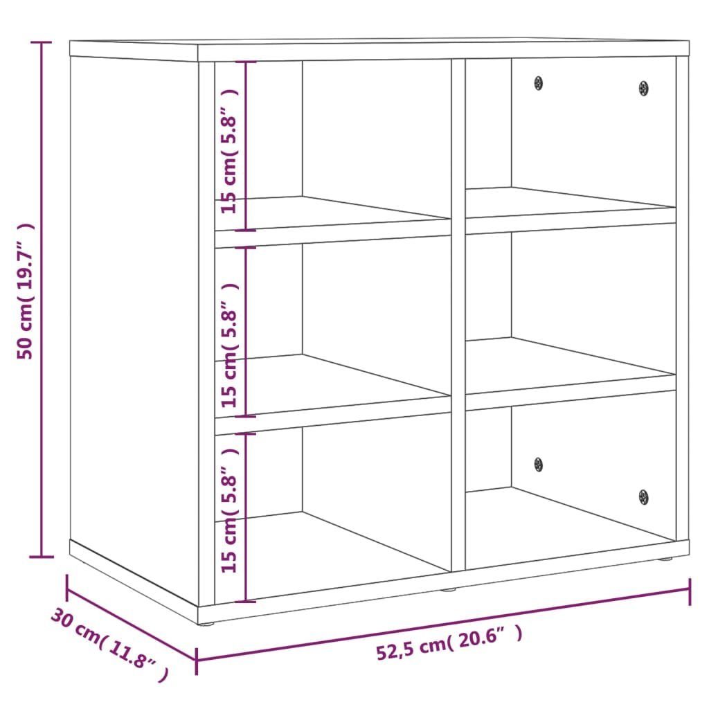 vidaXL Regal Schuhregal Betongrau 52,5x30x50 cm