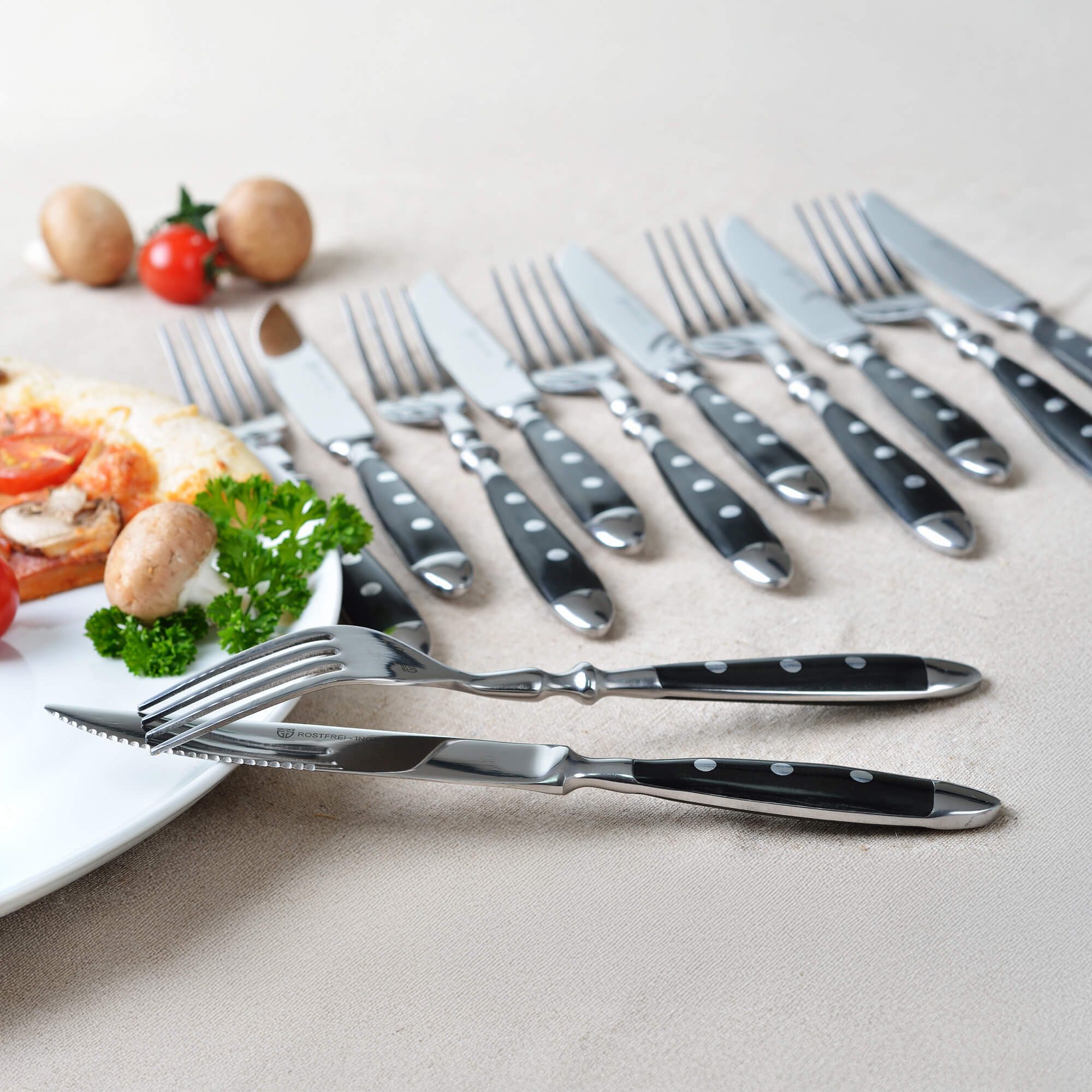 GRÄWE Steakmesser GRÄWE Steakmesser 6 Stück, Serie Nürnberg, schwarz