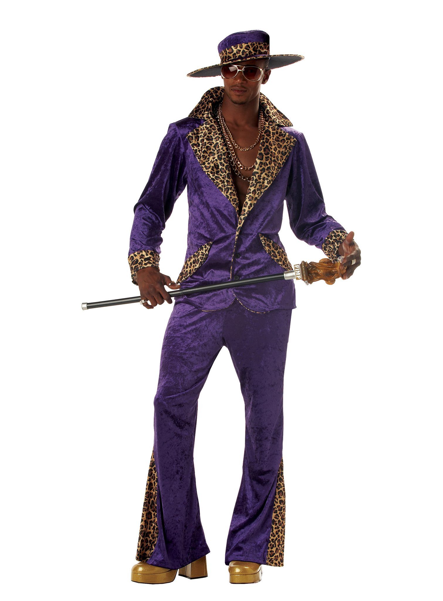 Metamorph Kostüm Macho Pimp Kostüm lila, Overdressed als Oldschool Checker