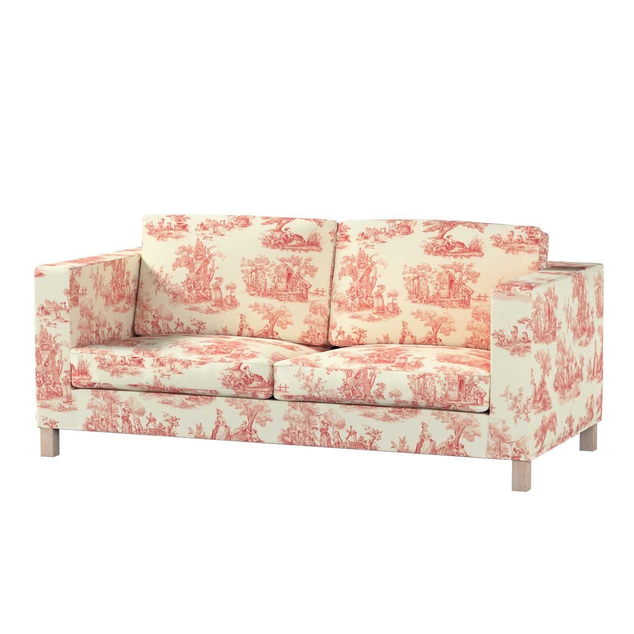 Sofahusse Karlanda Schlafsofa kurz, Avinon, Dekoria rot creme