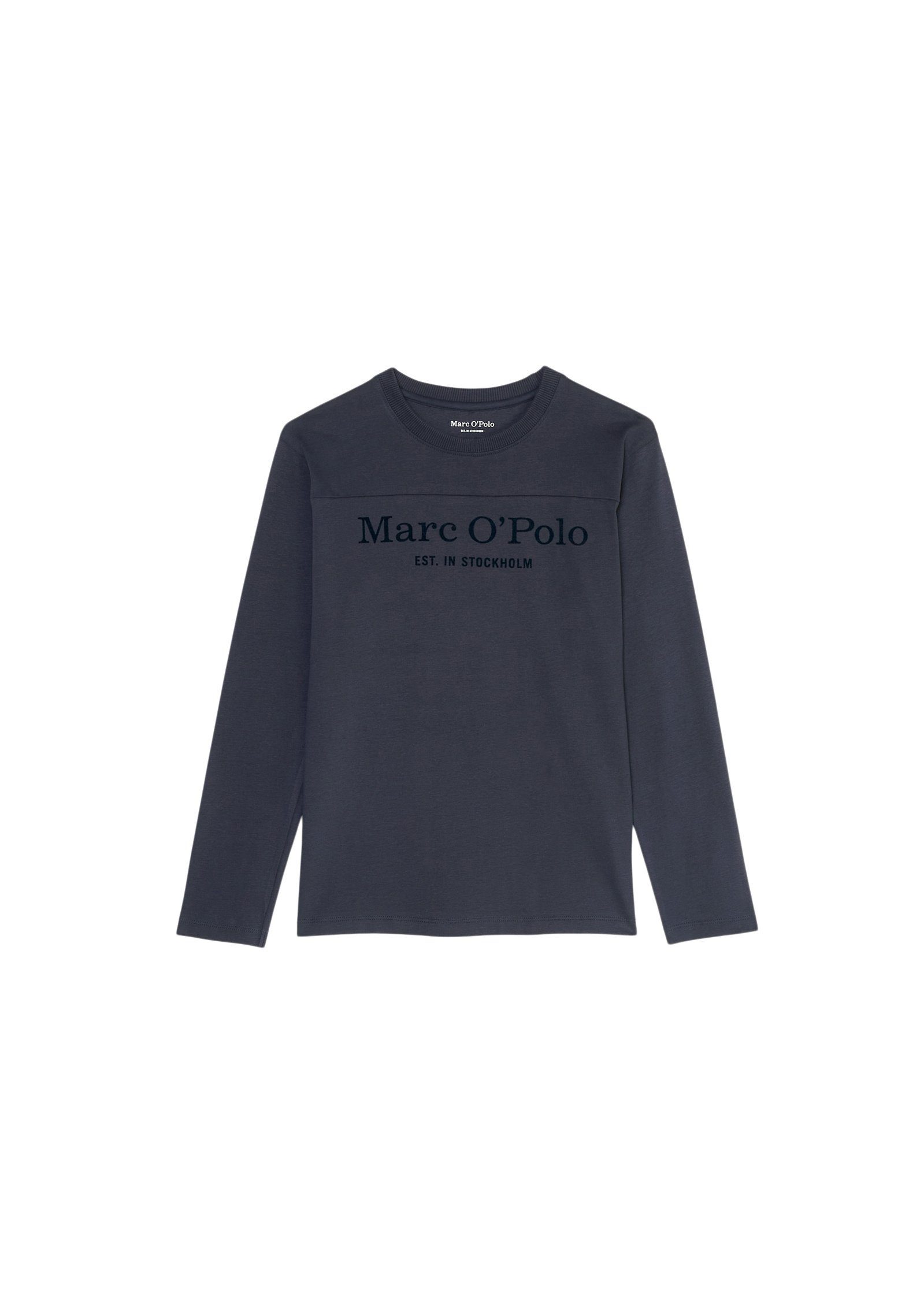 Bio-Baumwoll-Jersey Langarmshirt blau aus O'Polo softem Marc