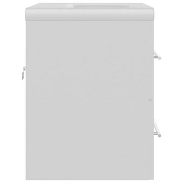 vidaXL Waschtisch Waschbeckenunterschrank mit Einbaubecken Weiß Holzwerkstoff 60 cm