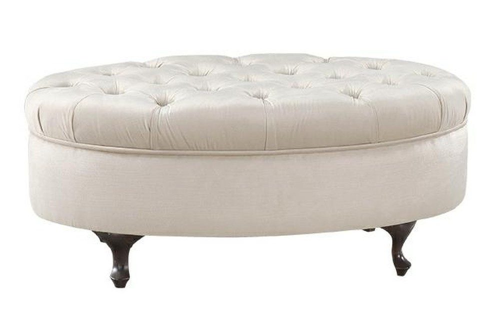 JVmoebel Ottomane Eleganter Rundhocker Weißer Pouf Klassischer Ottoman für Zuhause, Made in Europa