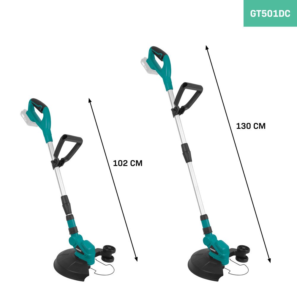 VONROC Akku-Rasentrimmer 250mm - Trimmer für Garten mit Kabel - Kantenschneider Rasen, - Tap and Go System inkl. 2x4M Drahtspule, Exkl. Akku