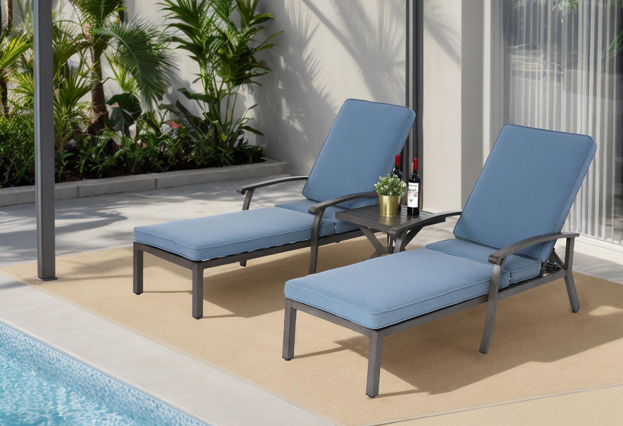 LVHOM Gartenliege Verstellbare Aluminium-Liege mit Kissen, günstig online kaufen